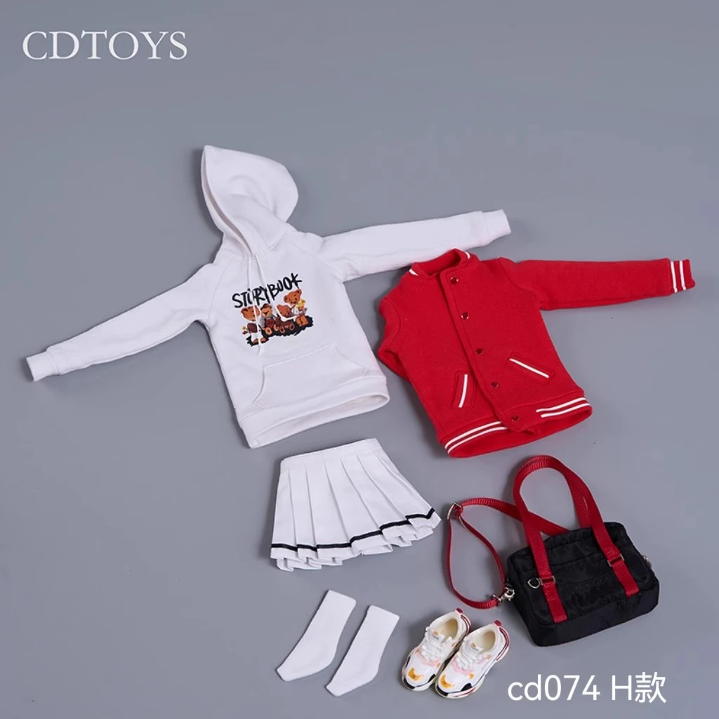 Dtoys Cd074 1/6 femme soldat maillot de Baseball pull à capuche jupe plissée ensemble pour 12 pouces figurine poupée jouets