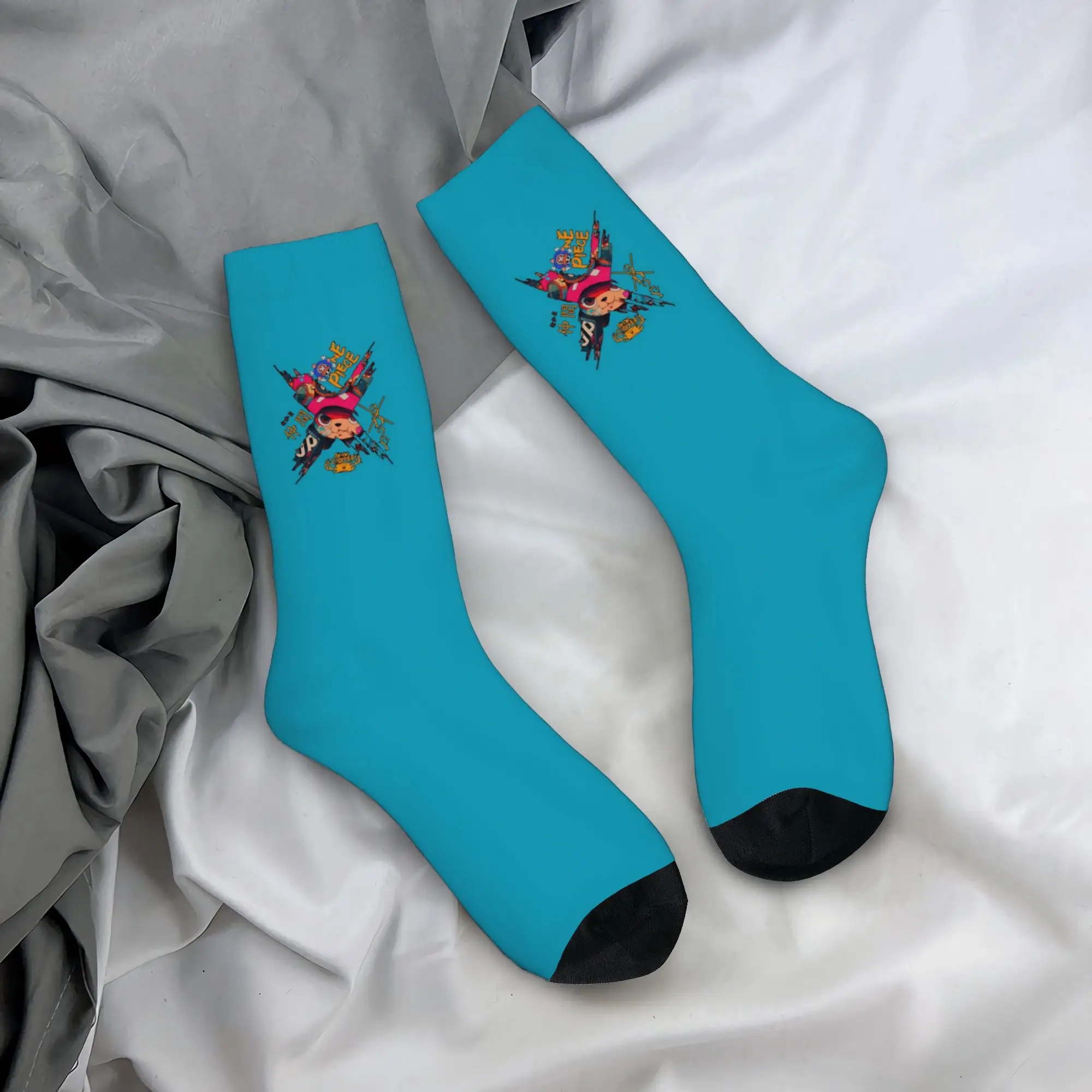 Funny Sock One Piece Trendy Style Tony Tony Chopper Image Hip Hop Seamless Pattern Printed Men Socks Novelty Men's Socks