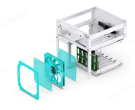 Aluminum 130mm CPU radiator with steel plate support, standard two 100x25mm N4N3N2 mini NAS chassis