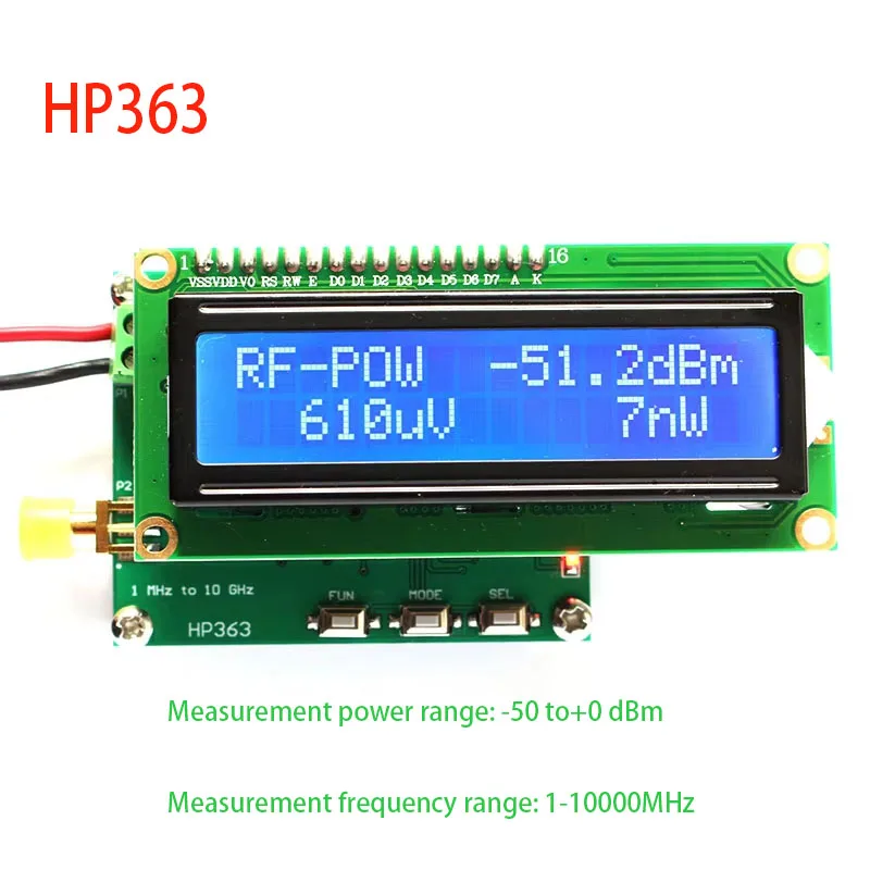 HP363 Intelligent Digital RF Power Meter 1MHz to 10GHz -50 to 0dBm RF Signal Measuring Meter Module