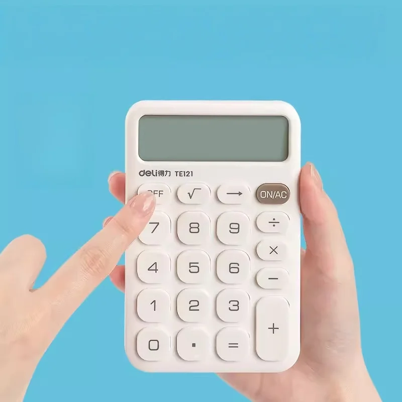 12-cijferige rekenmachine Klein formaat Leuke kleur Draagbare draagbare computerstudent Kantoorboekhouding, rekenmachine met groot scherm