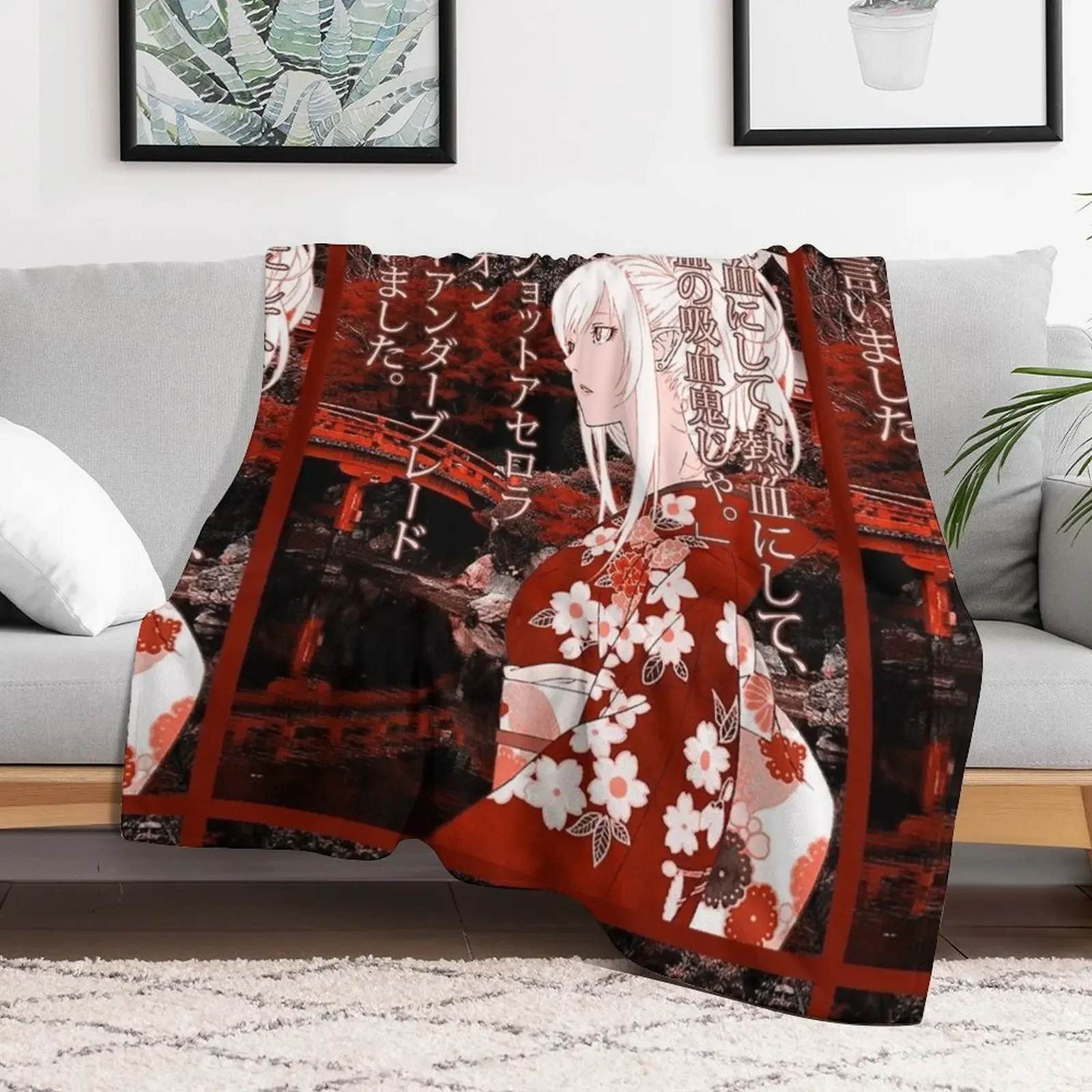 Kiss-Shot Yukata Throw Blanket halloween heavy to sleep Sofas Thin Blankets