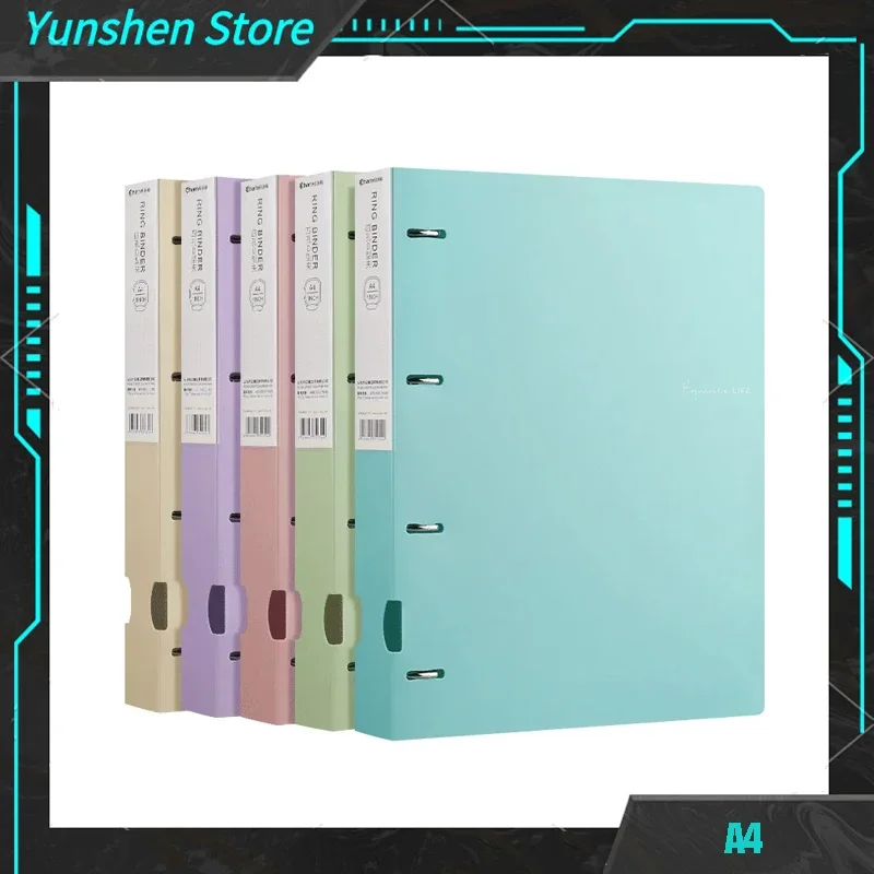 

A4 Binder D-type Punch Folder Office Storage File Ring Waterproof Test Paper Data Storage Folder 4 Hole Binder Learning Supplies