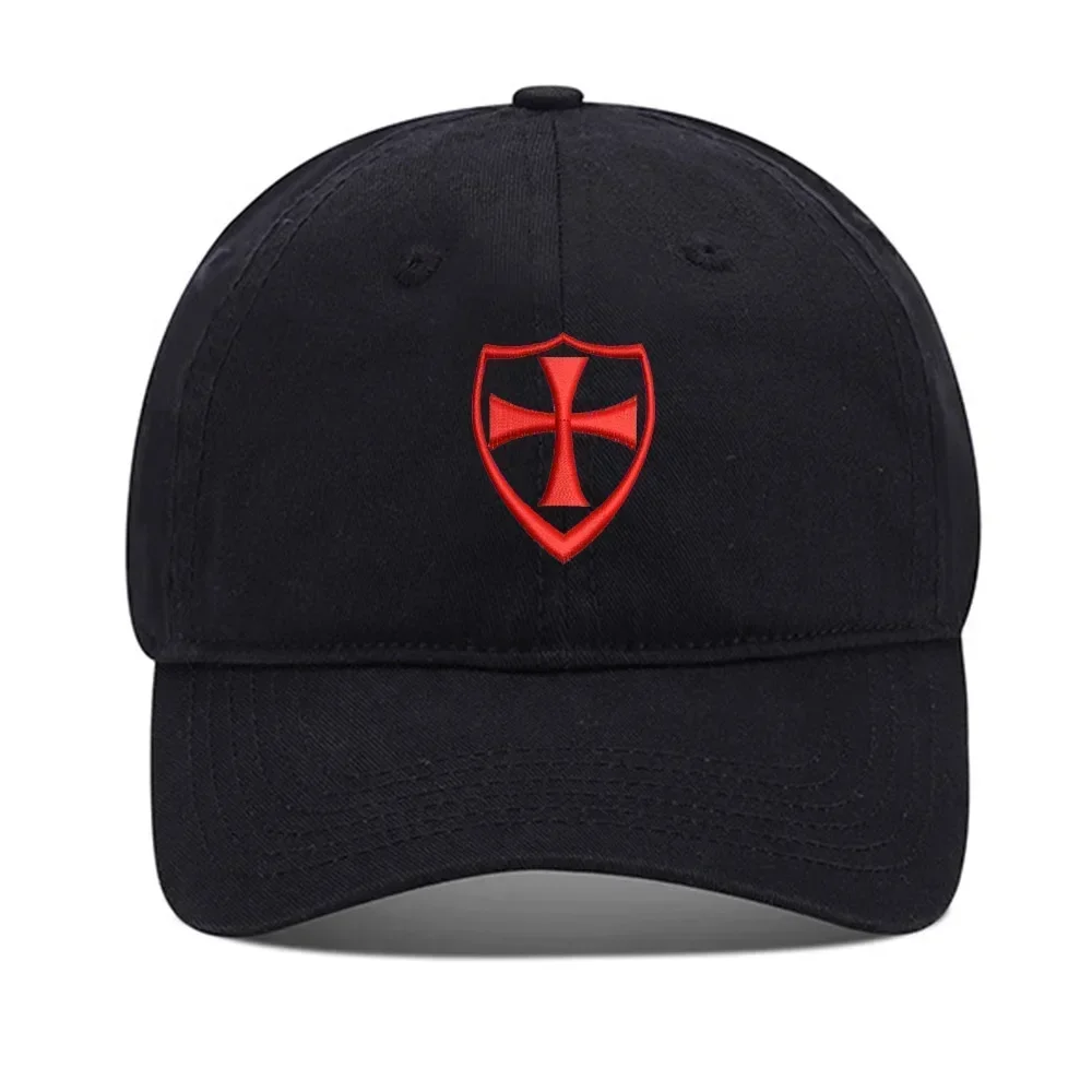 Lyprerazy Baseball Caps Maltese Cross Shield Unisex Embroidery Baseball Cap Washed Cotton Embroidered Adjustable Cap