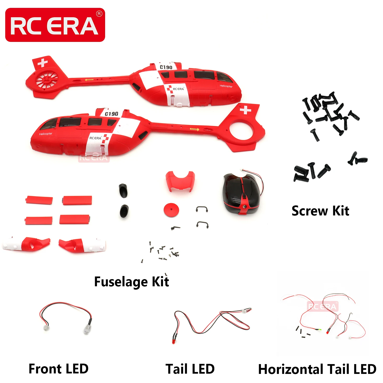 RC ERA C190 H145 Scaled RC Helicopter Original Parts Fuselage Body Rotor Head Blade Grip Swashplate Main Gear