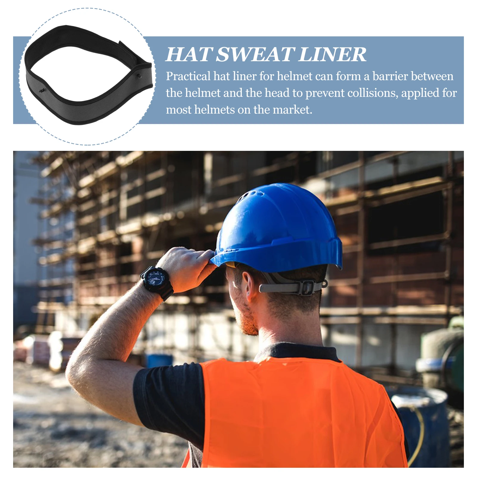 3 Pcs Hat Head Belt Band Replacement Safety Sweat Inserts Breathable Hardhat Black Sweatband for Hats Cushion Sweatbands Man