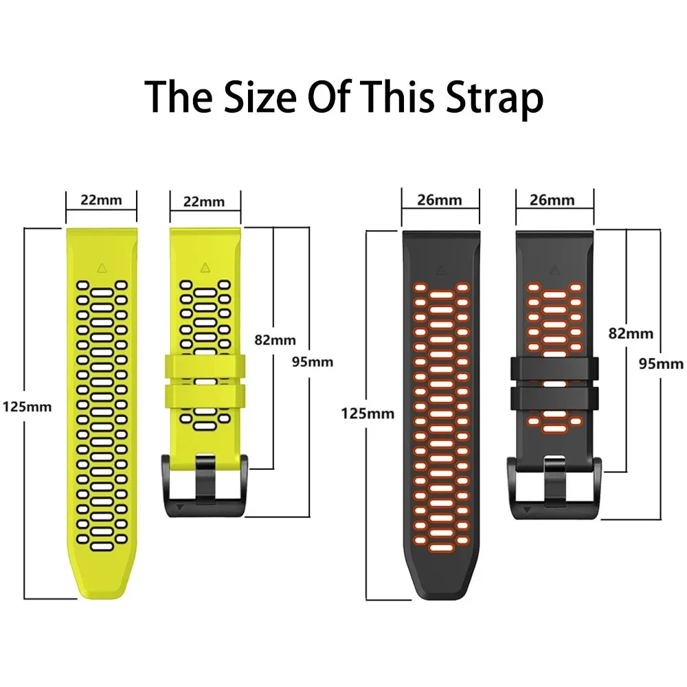 QuickFit 26mm 22mm Silicone Watch Strap Band For Garmin Fenix 8 51mm 47mm E 7 7X Pro 6 6X Epix Pro 5X Plus Enduro 3 2 Bracelet