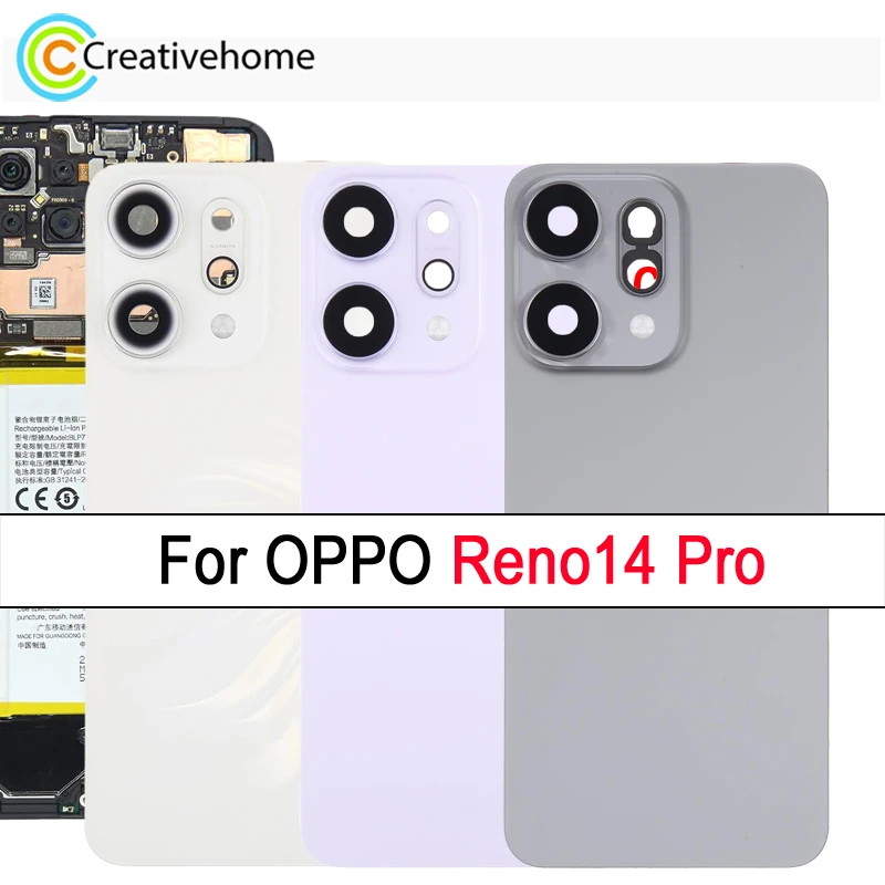 

Стеклянная задняя крышка аккумулятора для OPPO Reno14 Pro 5G Global 6,83 дюйма CPH2739, задняя крышка телефона, ремонт, запасная часть