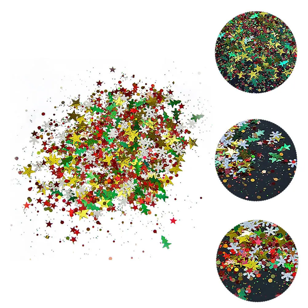 2 حزم 20 جرام مبهرج بريق الترتر عيد الميلاد الديكور مشرق الملونة مسحوق DIY بها بنفسك حلية اكسسوارات حفلة احتفالية دافئة #2