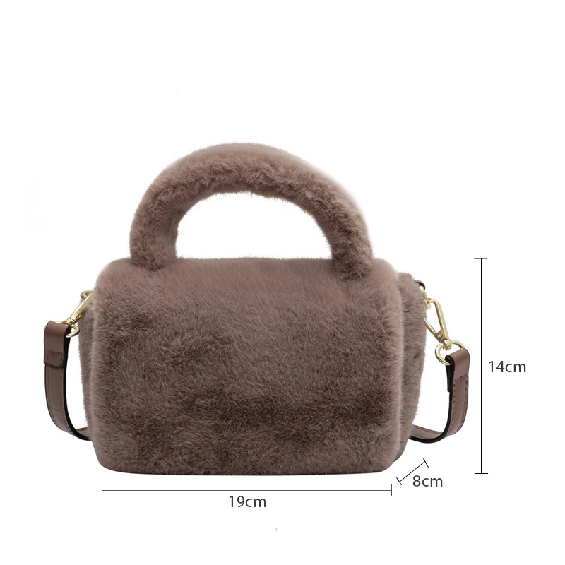 Women\'s Bags 2024 New Winter Trend Designer Small Crossbody Bags Fluffy Tote Bags With Shoulder Strap Handbags