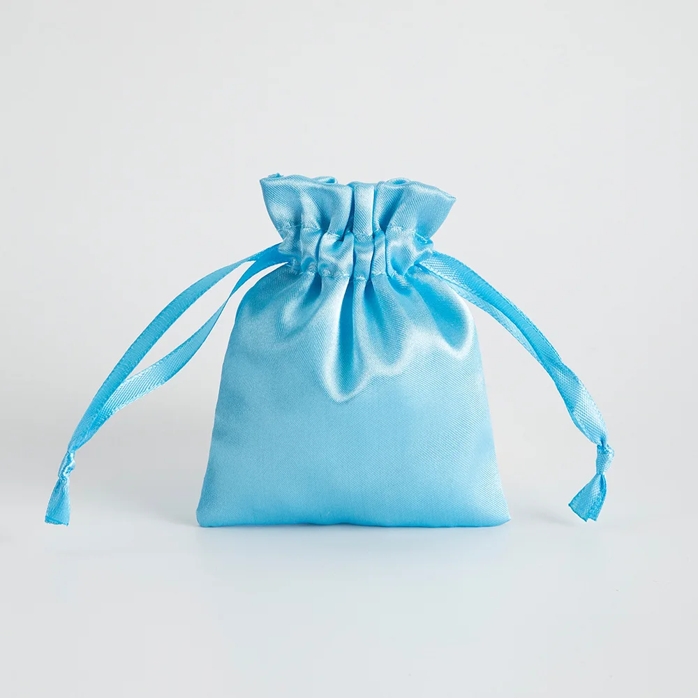 5 stks/partij 7x9/9x12/10x15 cm Zijde Sieraden Gift Bag Satijnen Trekkoord Pouch Voor Bruiloft Snoep Oorbellen Armband Opslag Verpakking