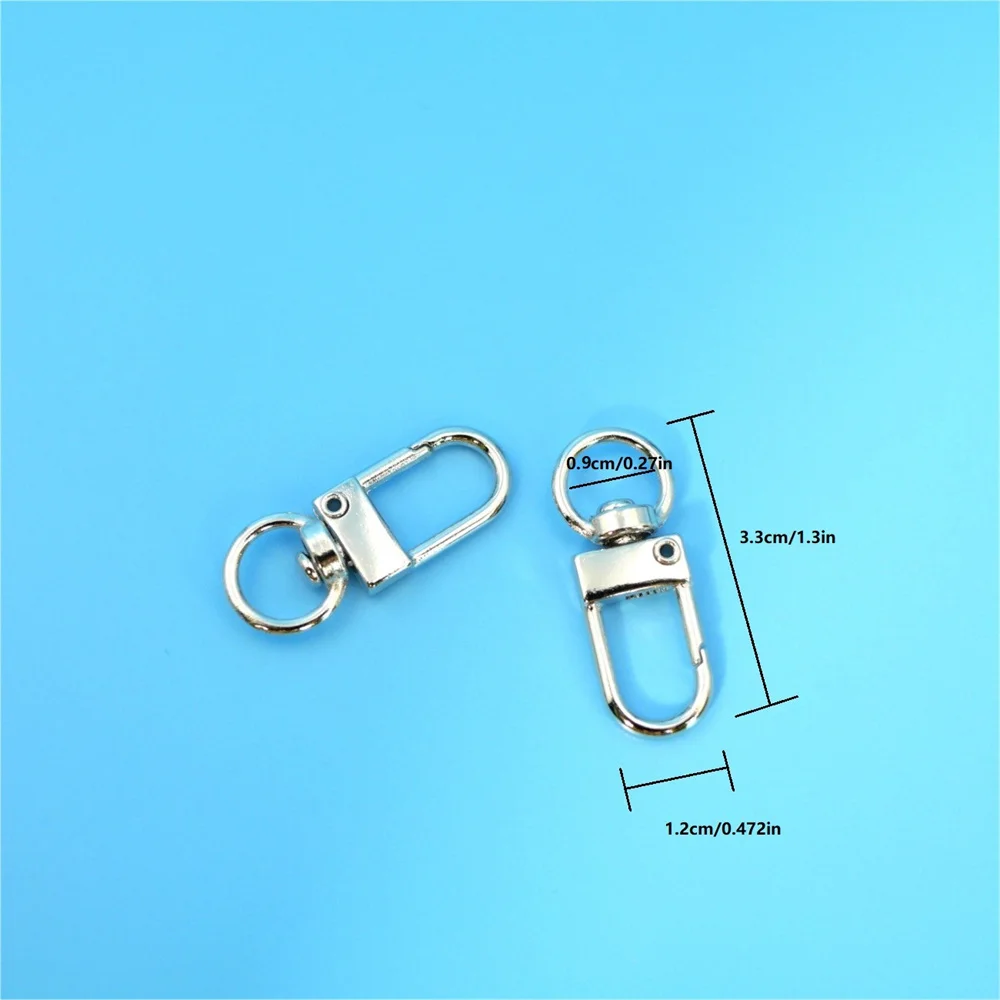 20 Stück silberfarbene Karabinerverschluss-Schlüsselanhänger, drehbare Schlüsselanhänger, Metall-Hummerverschlüsse, Haken für DIY-Schlüsselanhänger, Taschen, Zubehör ﻿ – Detail 7
