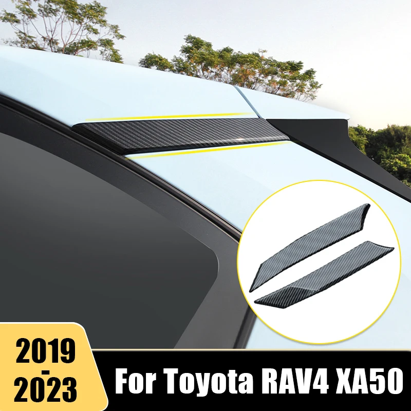 

For Toyota RAV4 2019 2020 2021 2022 RAV 4 XA50 Carbon Fiber Car Rear Window C Pillar Sticker Trim Cover Exterior Accessories