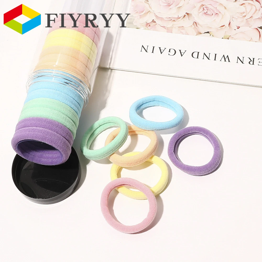 4cm Hair Ties Ropes for Women Girls Basic Hair Bands Simple Solid Elastic Headband Hair Accessories Ponytail Holder 20pcs /Set