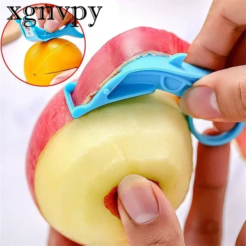 xgnvpy Fruit Apple Vegetable Stainless Steel Ring Easy Peeler Portable Manual Tool for Oranges Potatoes Kitchen Gadget Utensil