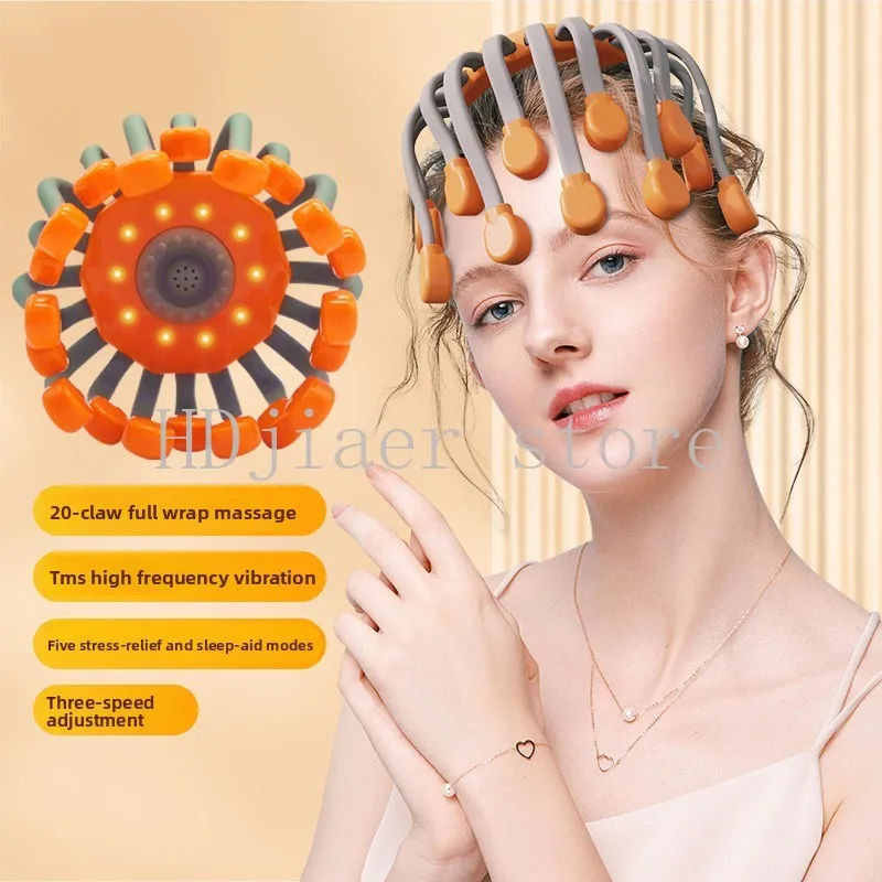 

Electric Head Massager - 20-Claw Octopus Style, Acupressure for Sleep & Head Stress Relief