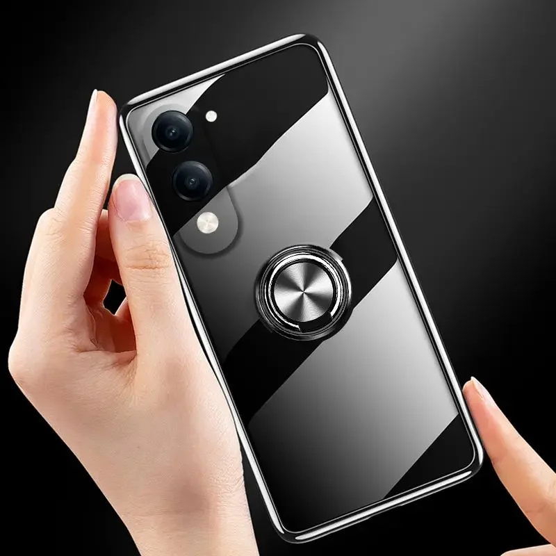 For VIVO Y04 Y29S 4G Y 04 29S Cover Bracket Ring Clear Airbag Corner Shockproof Hard Shell For VIVO Y29S Y04 4G Y 29S 04 Case