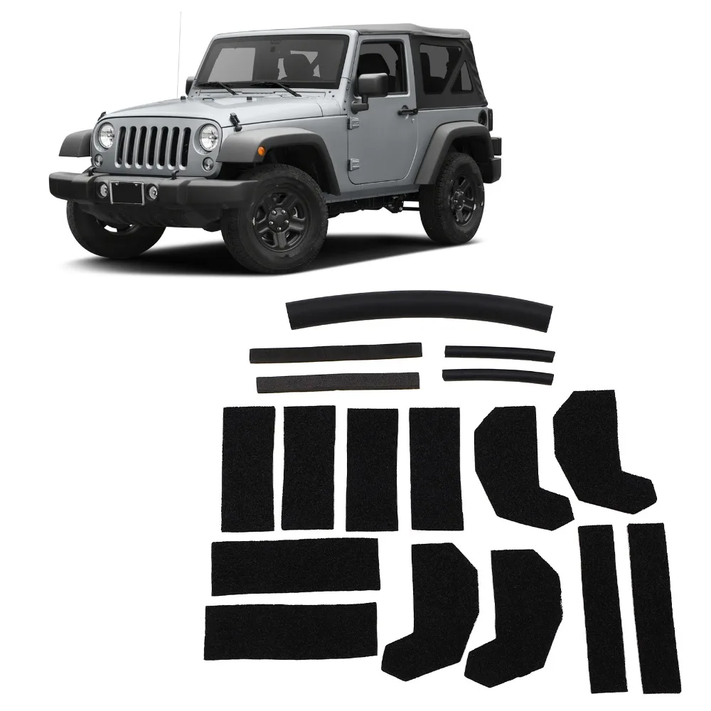 17PCS Hard Top Foam Blocker Seal Kit 68026937AB Strong Sealing Replacement For Jeep Wrangler JK 2007‑2018