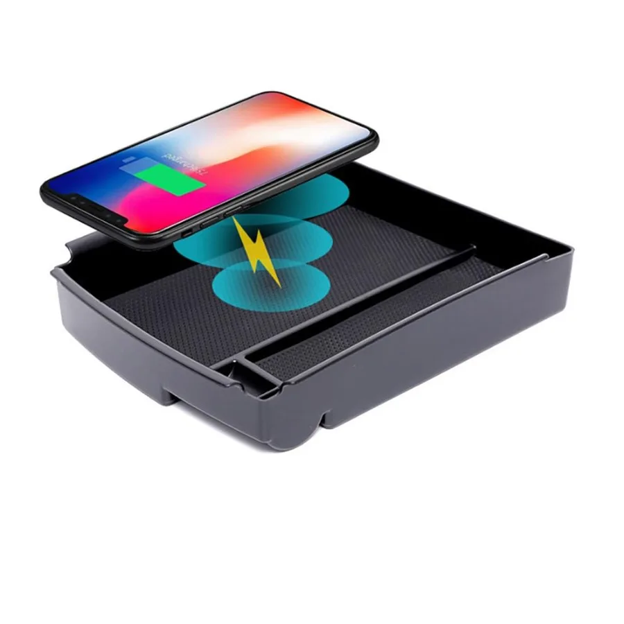 for 2016-2021 Tesla Model S/Model X Wireless Charger, Center Console Qi Charging Station Storage Box Organizer Tray fits Tesla