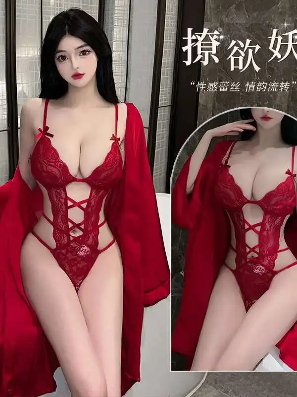 Mesh Sheer Transparent Mini Dress Sexy Lace Uniform Temptation Hollow Out Dress Elegant Hot Sexy Korean Women 2024 New TOQ3