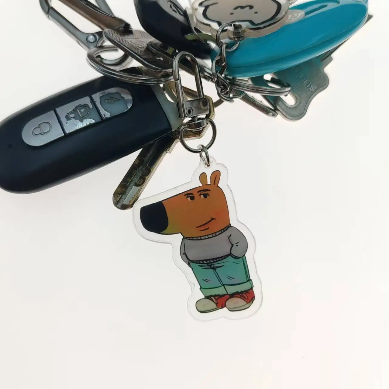 Cute Little Dog Chill Guy Keychains Gift For Friend Chill Dog Fun Pendant
