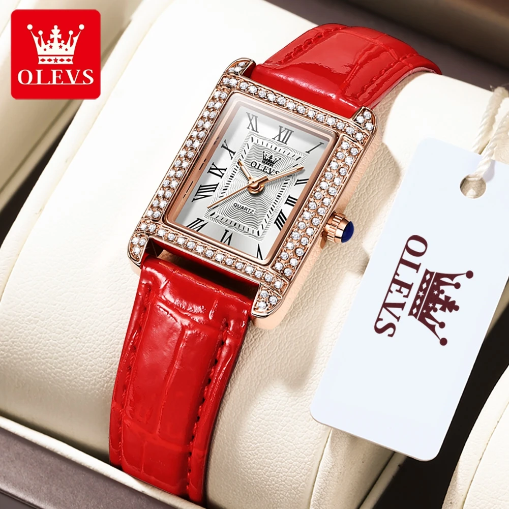 OLEVS Brand Watch Square Diamond WOMEN\'S Quartz Watch 9935