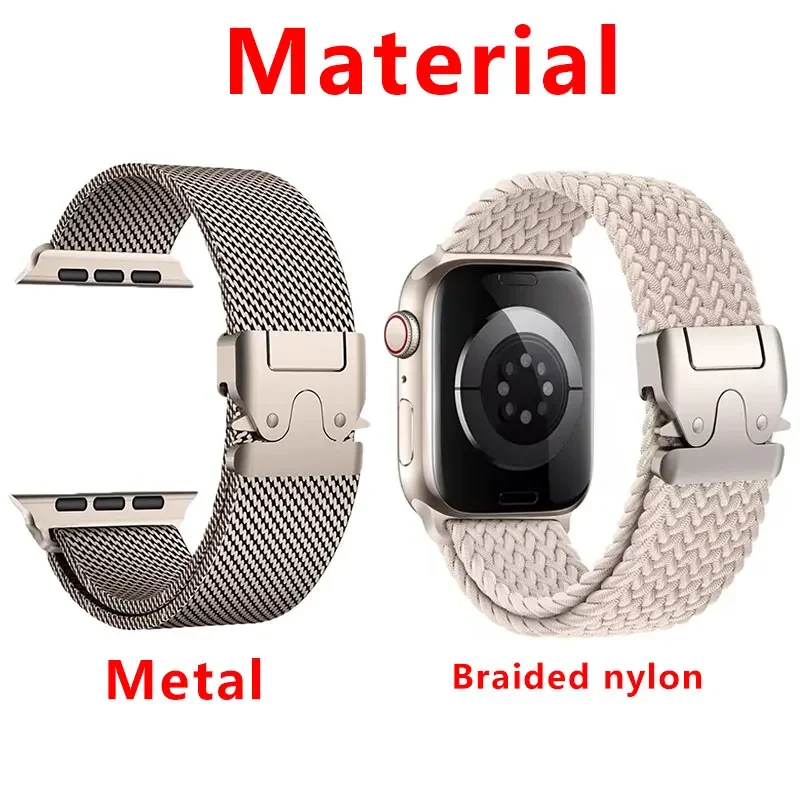 Titanium Color Official Strap For Apple watch Ultra Band 49mm S10 46mm 42mm 45mm 44mm Nylon bracelet iWatch 10 9 8 7 6 5 SE 4 3