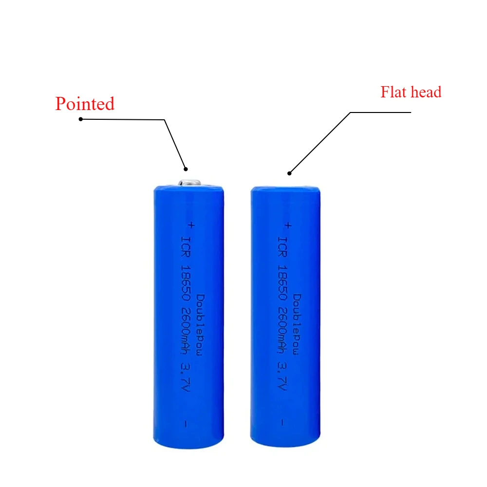 18650 3.7V 2600mAh Rechargeable Lithium Ion Battery Cell for Flashlights Headlamp, LED Torch, Mini Fan, Bluetooth Speaker