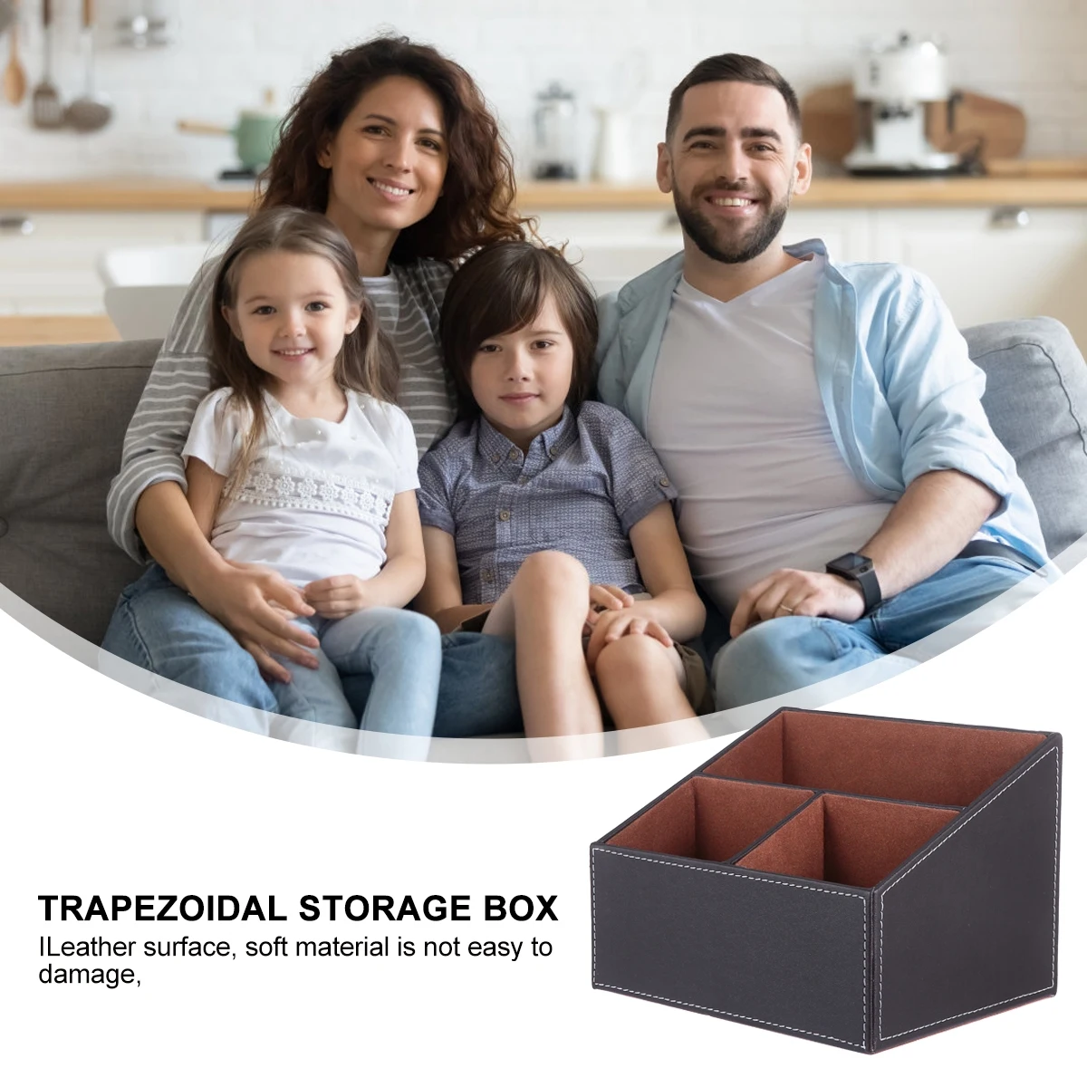

Desktop Storage Box Surface Wood Structure Flocking Cloth Lining Waterproof Easy Clean Lipstick Organizer Practical Rack