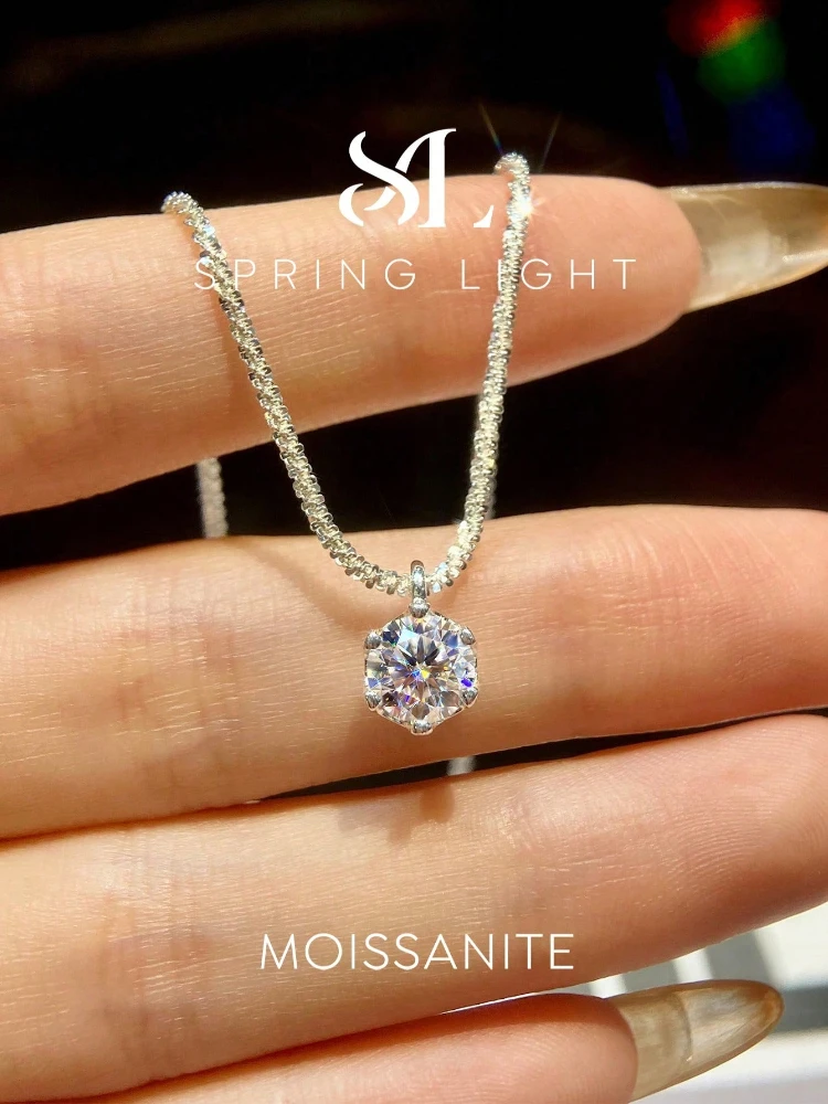 

Кулон-крест с муассанитом 1 карат для женщин, цепочка из стерлингового серебра 925 пробы, христианское ювелирное украшение