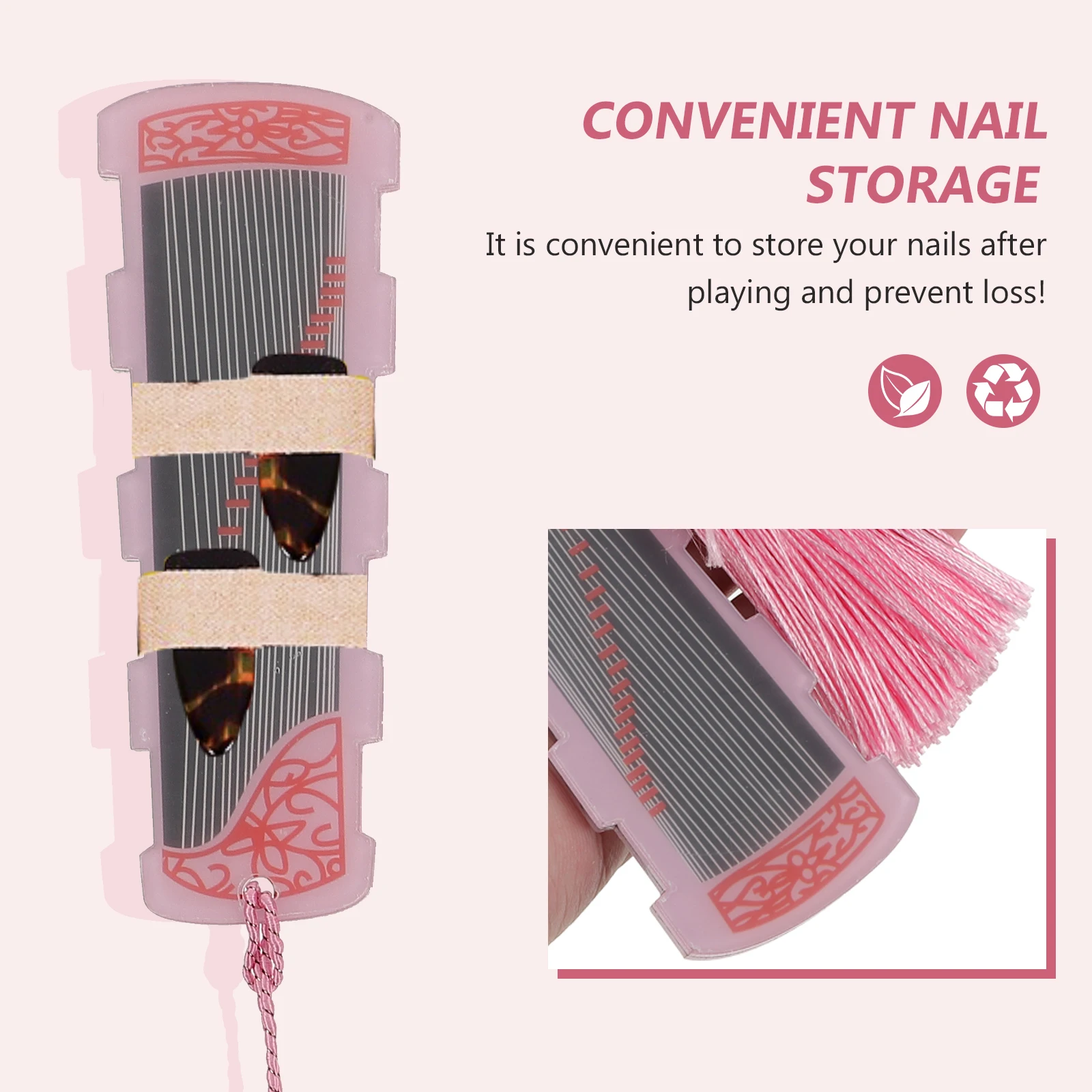 

2Pcs Acrylic Nail Wrapping Plate Lightweight Portable Storage for Guzheng Pipa Picks Guitar Nails Hairpins Longlasting Practical
