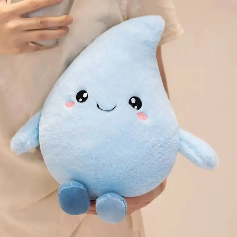 11/20/35cm Cute Blue Water Drop Plush Toy Soft Stuffed Doll Keychain Bag Pendant Coin Purse Small Throw Pillow Desktop Ornament