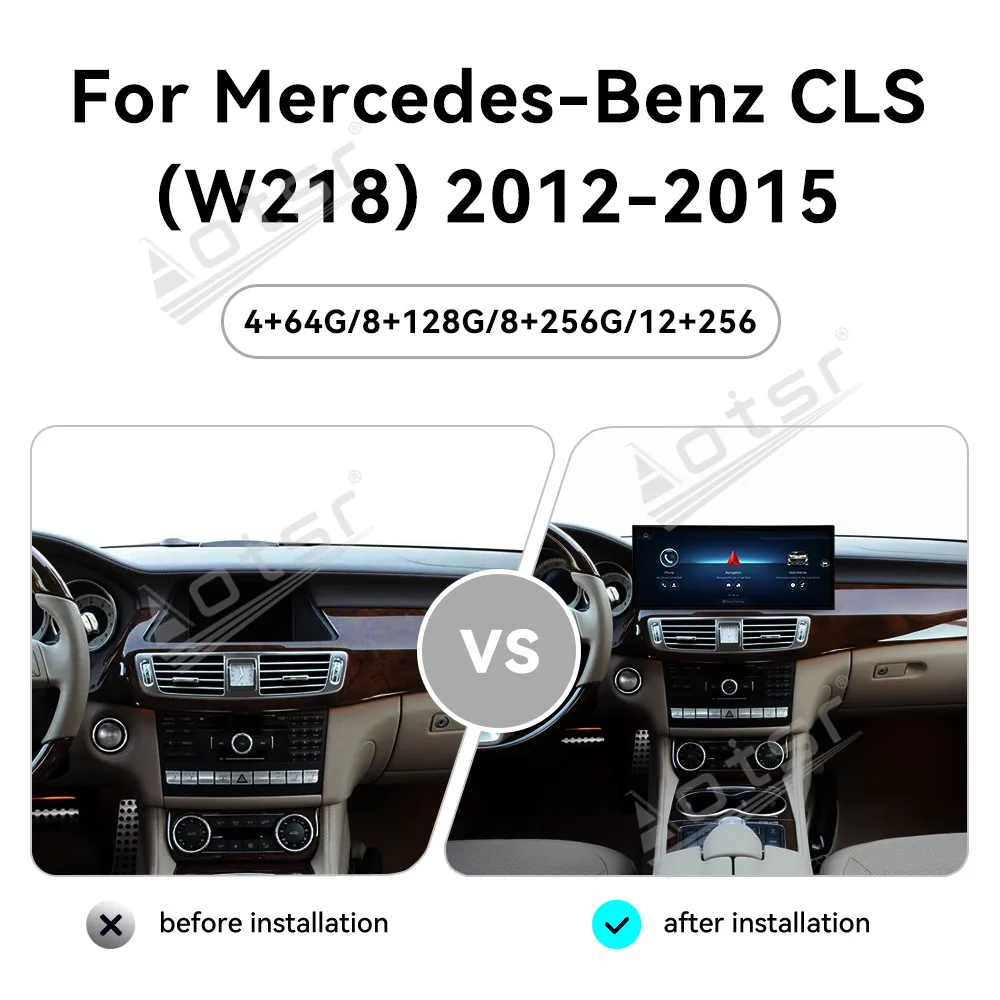 أندرويد 14 15.8 بوصة لمرسيدس CLS W218 2012-2015 وسائط السيارة نظام تحديد المواقع مشغل وسائط متعددة راديو السيارة مسجل شرائط الصوت رئيس وحدة Aut #2