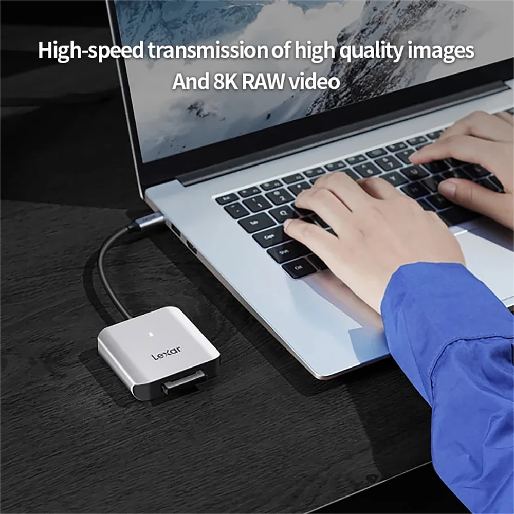 Lexar CFexpress Type B Card قارئ بطاقات من ليكسر CFexpress من النوع B عالي السرعة من النوع C قارئ بطاقات هاتف CFE بواجهة 8K 10Gbps USB3.2 Gen2 قارئ بطاقات ذاكرة