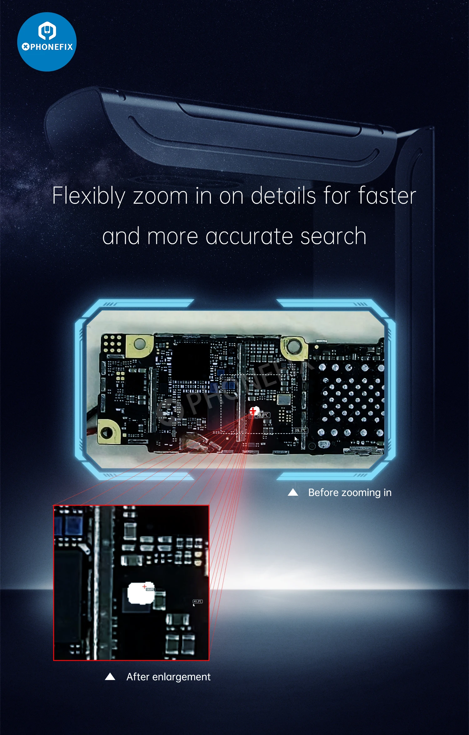 Imagem -06 - Shortcam ii Folding Infrared Thermal Imager Pcb Fault Diagnosis Tool Telefone Motherboard ic Fults Detectando Instrumento Mais Novo