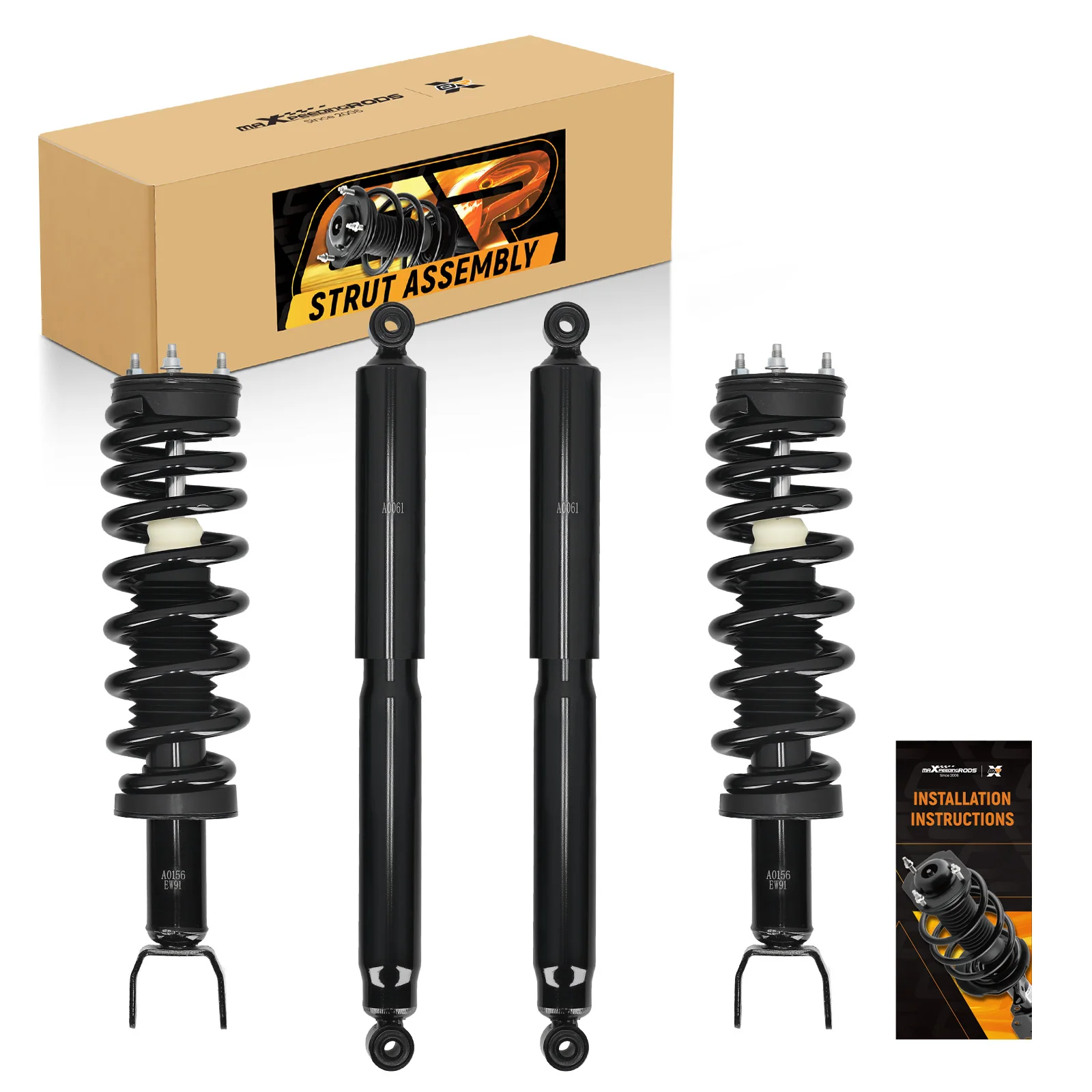 

MaXpeedingrods 4PCS Front & Rear Spring Shock Absorber Struts Assembly For Dodge Ram 1500 2009-2018 4WD 153028 344385