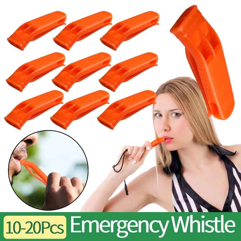 1/5/10pcs Sports Whistle Multifunction Survival Loud Whistle Double Pipe Outdoor Emergency Whistle Plastic for Camping Hiking