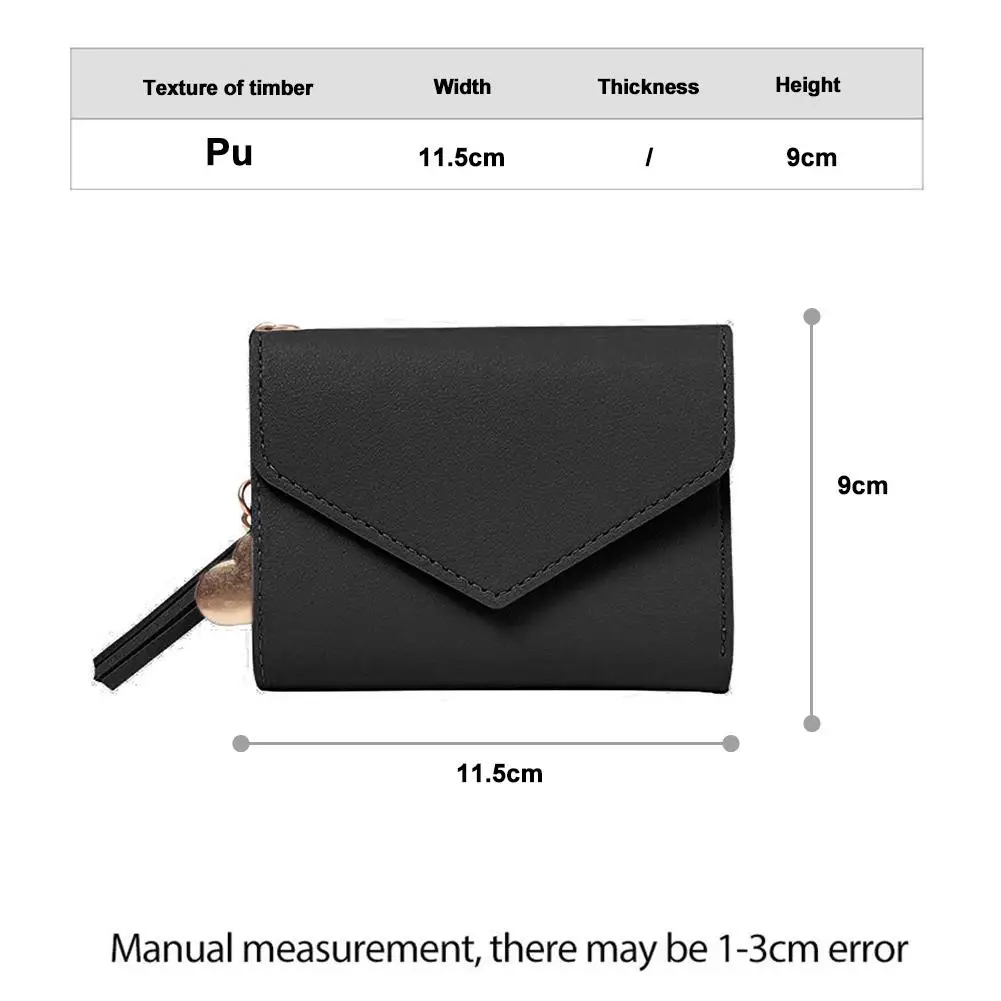 محفظة نسائية عصرية مع شرابة أنثى قصيرة محافظ صغيرة للطلاب حامل بطاقة جلدية جميلة ومحفظة للعملات المعدنية