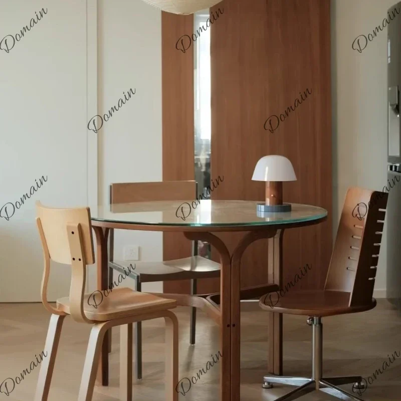 XX Round Glass Dining Table Living Room Center Mid Century Side Dining Table Modern Console Mesas De Comedor Kitchen Furniture