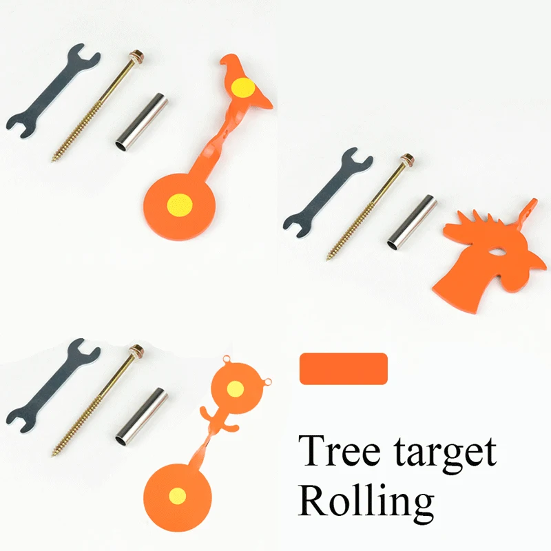 

Orange and Green Plinking Target Bird Hunting Sports Tree Targets Goat Shooting Practice 360-degree Rotating Slingshot BBs