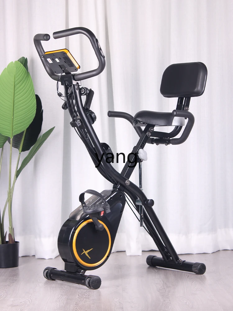 Yjq Magnetic Control Exercise Bike Mute Folding Interior Bicycle Fitness Equipment Home Spinning Training