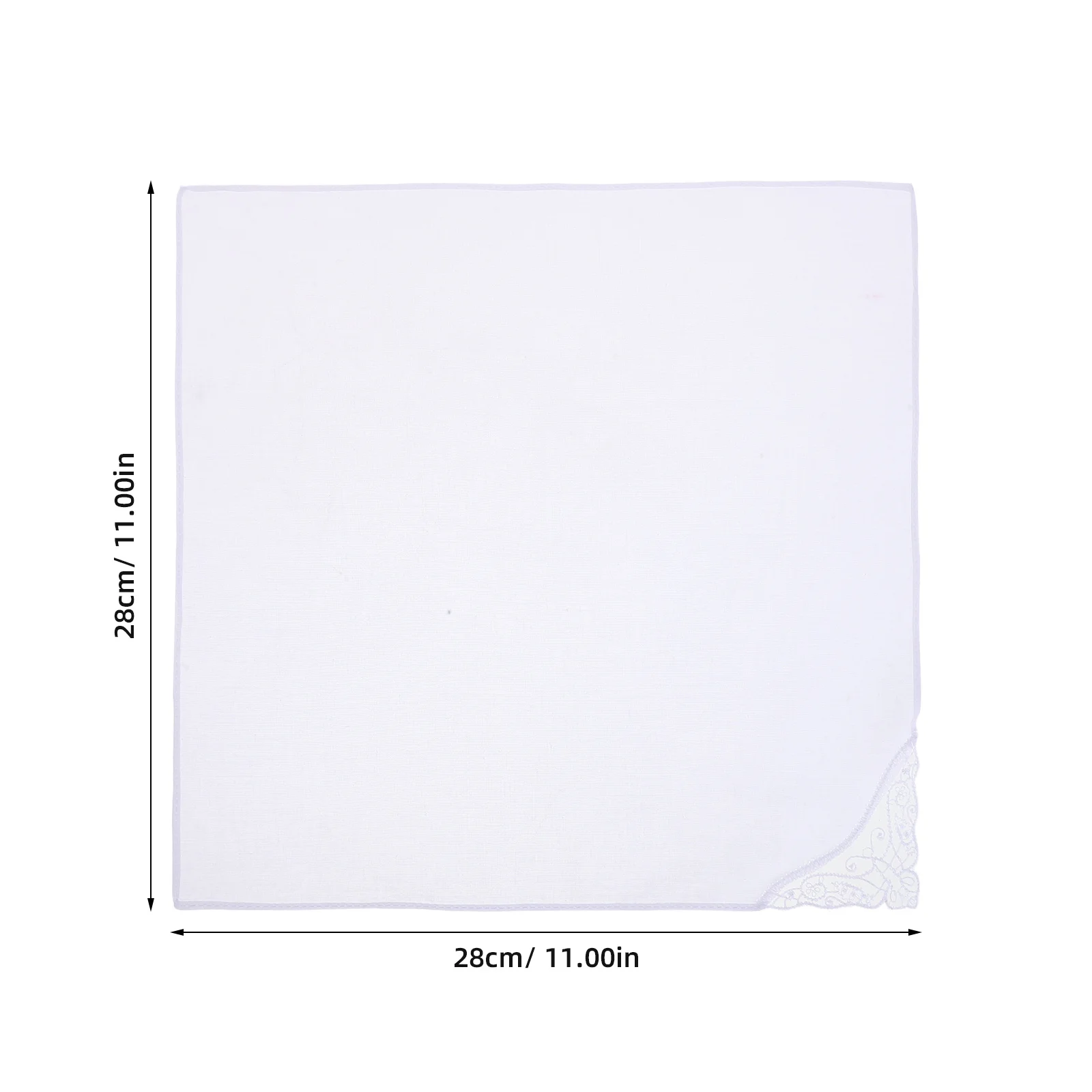 6개입 수제 자수 레이스 손수건 재사용 가능한 두꺼운 면 여성용 빈티지 스타일 포켓 스퀘어 11x11 인치