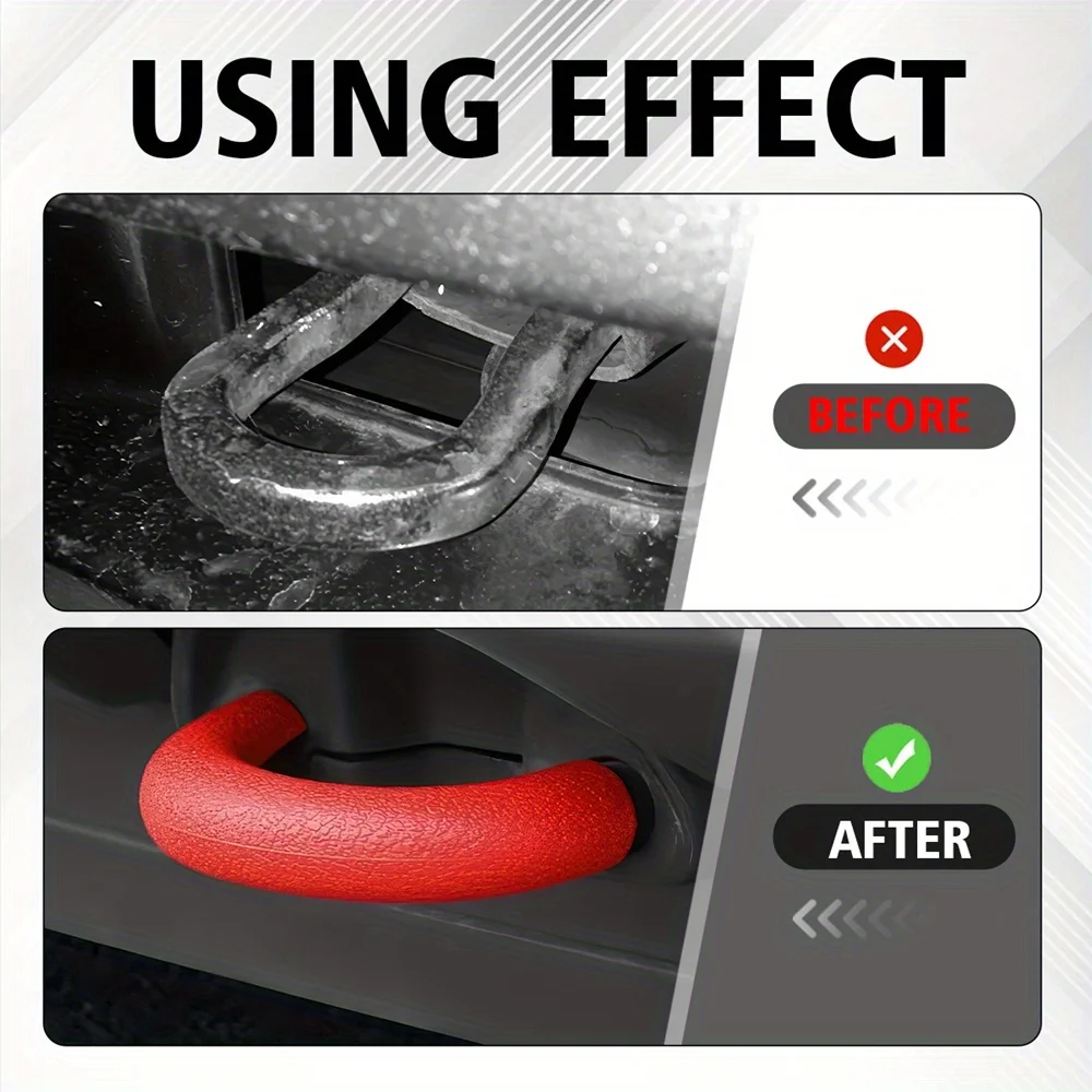 2PCS D-Ring Towing Hook Sleeve Trailer Hitch Cover Kit Red/Blue For Ford F150 2004-2024 Towing Hook Sleeve Exterior Accessories