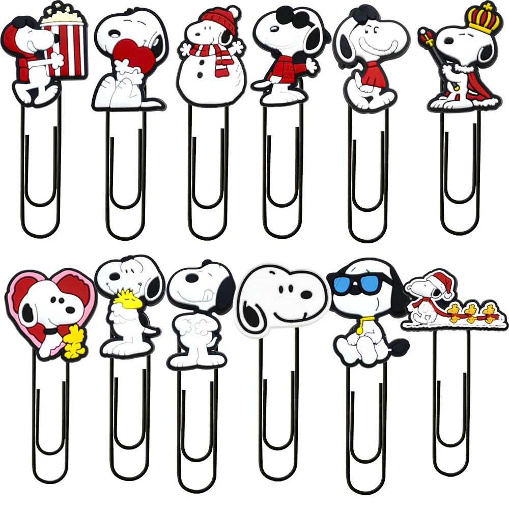 New Snoopy PVC Decorative Spinning Needle Office Supplies Paper Clip Cute Bookmark DIY Creative Paper Clip Y2k Fashion Toy Anime