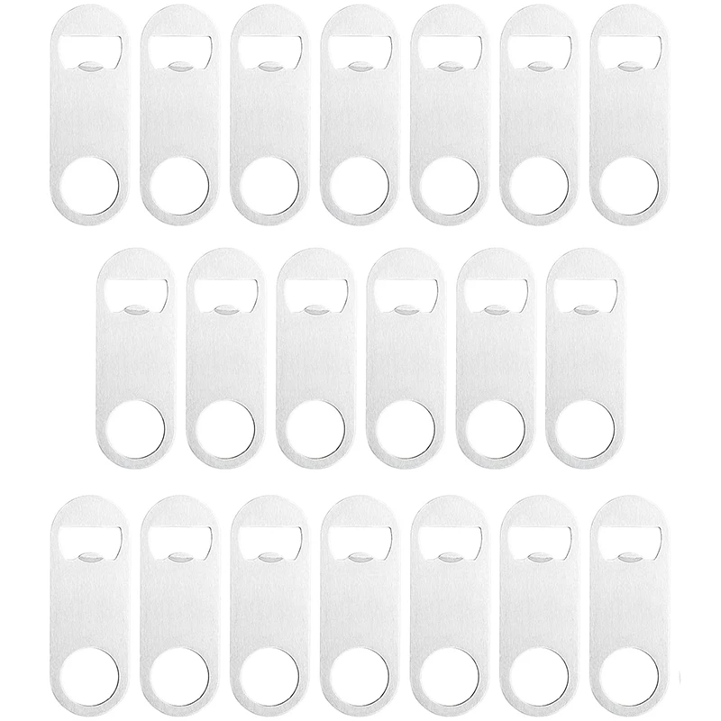 20/50Pcs Mini Bottle Openers, Stainless Steel Flat Beer Opener, Bartender Opener Cap Remover - Kitchen & Bar Tools