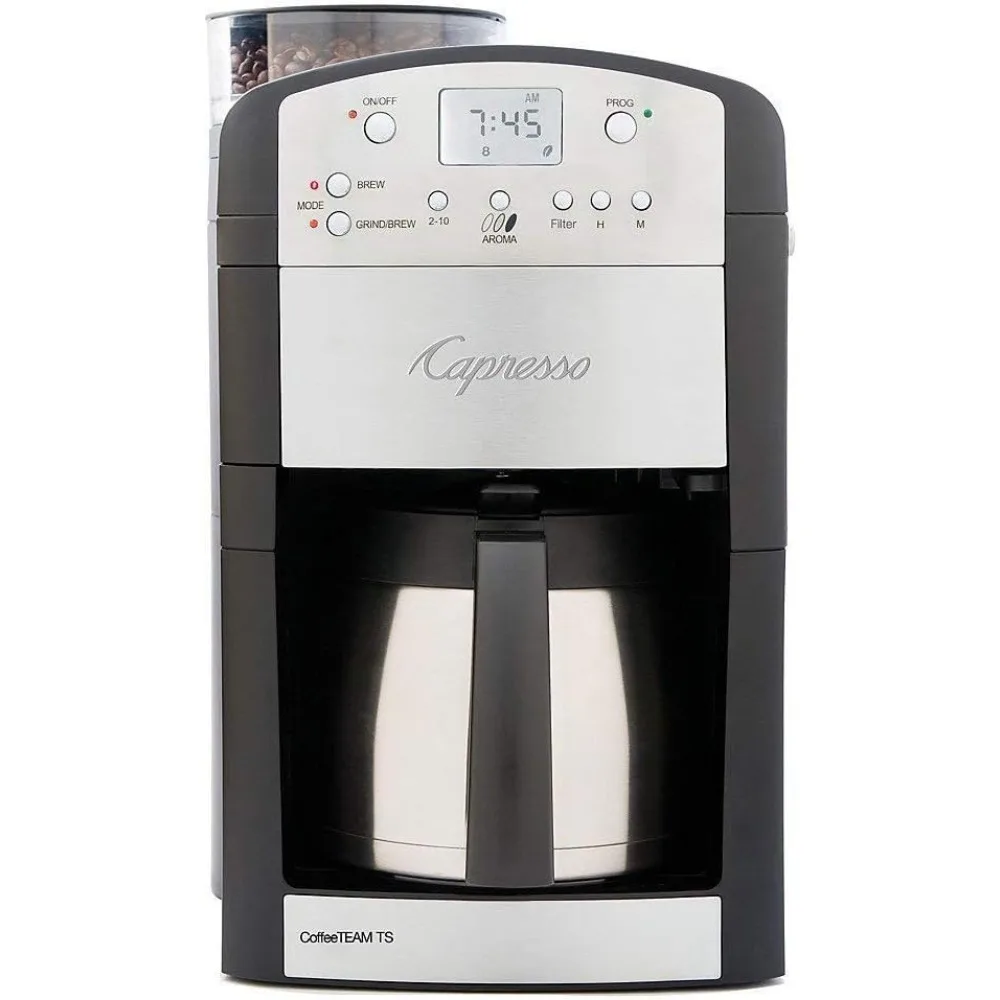 

CoffeeTeam TS 10-Cup Digital Coffeemaker with Conical Burr Grinder and Thermal Carafe