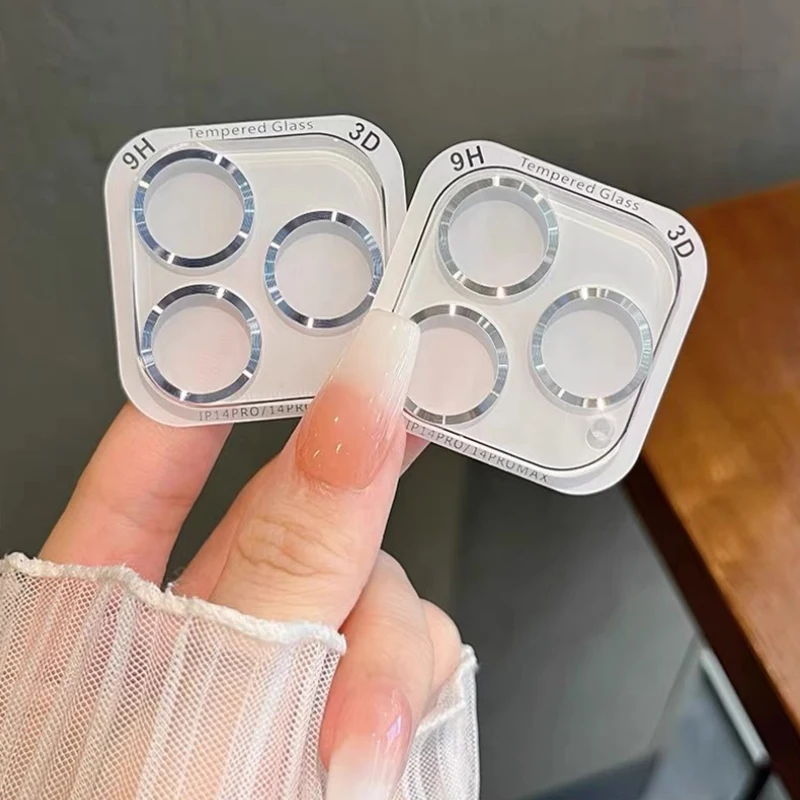 Pelindung Kamera Slot CD Untuk iPhone 16 15 14 Plus 13 Pro Max 12 Mini 11 Pelindung Lensa Kaca Tempered Penutup Penuh Transparan