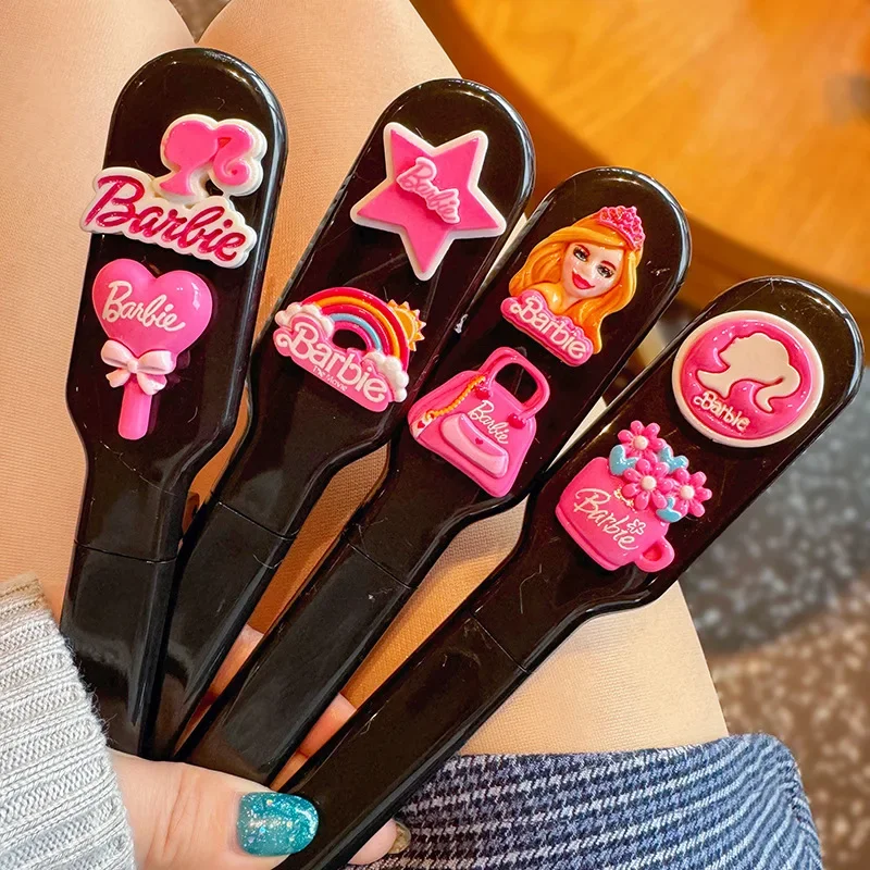 Kawaii Barbie Portable Comb Hair Brush Anti-static Children Girls Travel Folding Makeup Combs Hairdressing Styling Tool Gifts