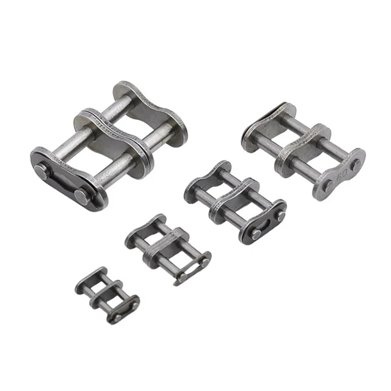 Carbon Steel Duplex Roller Chains Link Full Buckle 06B 06C 08A 08B to 32B Double Row Full Buckle Chain Buckle Industrial Chain