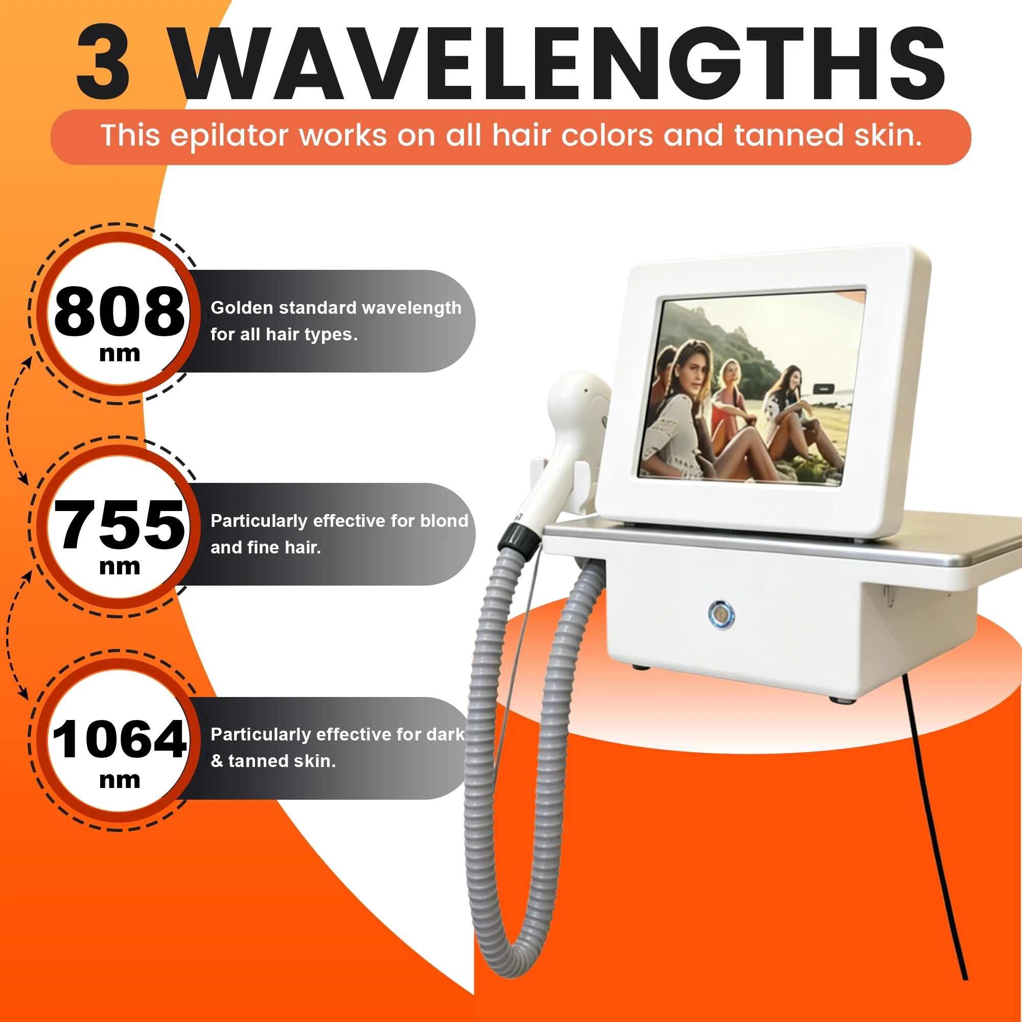 New Upgrade Mini Diode Laser Painless Hair Removal 4000w Machine With Skin Rejuvenation CE Certified‌ External Water Tank